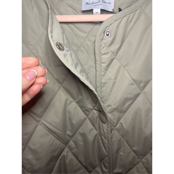 Michael Stars Sonnet Quilted Jacket Button Up Light Olive NEW - Picture 6 of 10